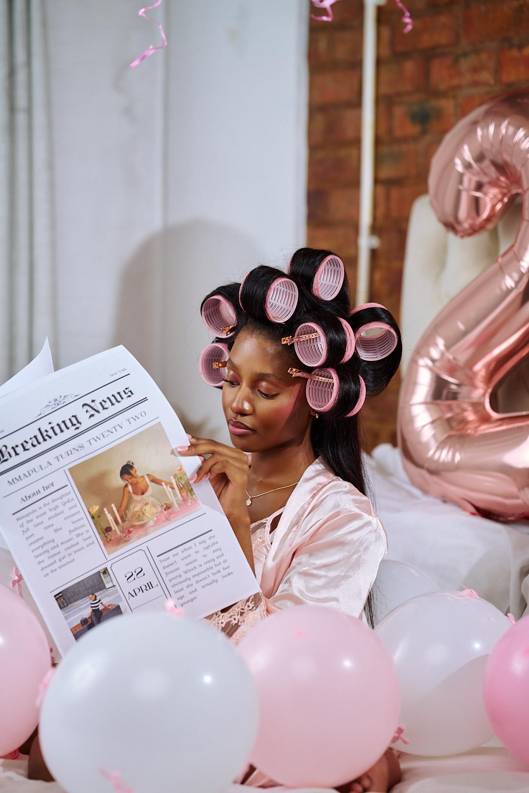 Birthday newspaper setup